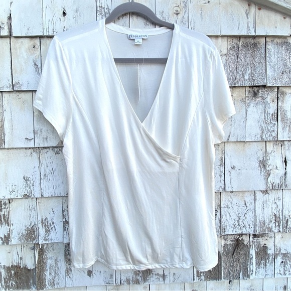 Pendleton Silk Cotton Blend V-Neck  Blouse - Picture 4 of 7